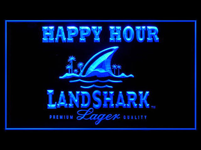 Landshark HAPPY HOUR Beer Pub Store Neon Light Sign
